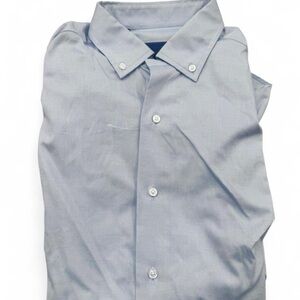 NWOT David Donahue blue cotton button down collar shirt size medium.